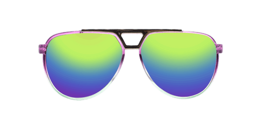 Centurion - Modified Aviator Purple Translucent w/ Green Translucent (Rainbow Mirror)
