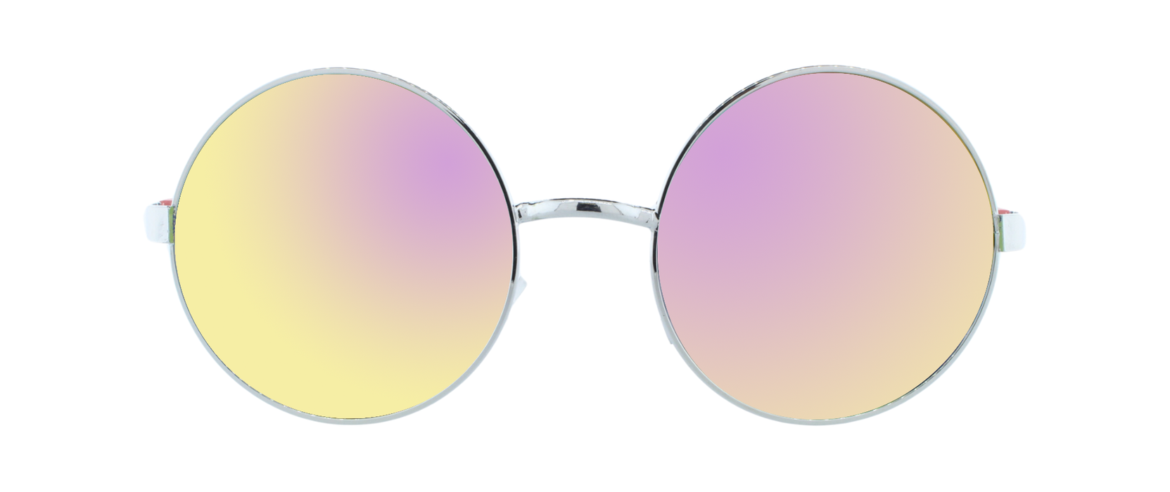 Dusk - Round Fashion Aviator Pink & Silver (Pink Mirror)