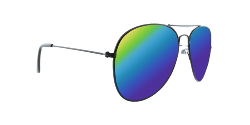 Sunset - Classic Aviator Black (Rainbow Mirror)