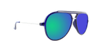 Baron - Modified Aviator Blue Translucent w/ Silver (Green Mirror)