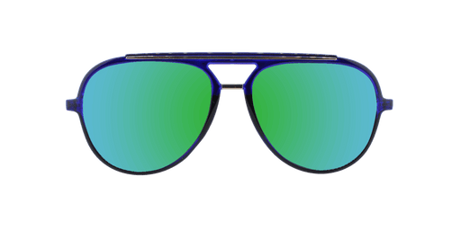 Baron - Modified Aviator Blue Translucent w/ Silver (Green Mirror)