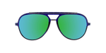 Baron - Polarized Modified Aviator Blue Translucent w/ Silver (Green Mirror).