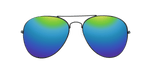 Sunset - Classic Aviator Black (Rainbow Mirror)