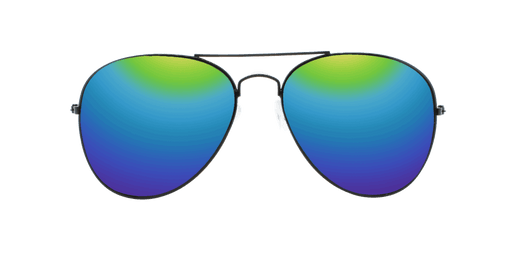 Sunset -  Polarized Classic Aviator Black (Rainbow Mirror)