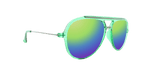 Baron - Polarized Modified Aviator Duck Green Translucent w/ Gunmetal (Rainbow Mirror).