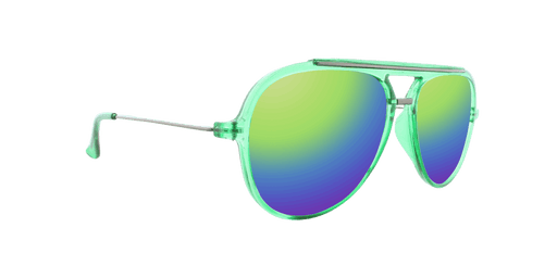 Baron - Polarized Modified Aviator Duck Green Translucent w/ Gunmetal (Rainbow Mirror).