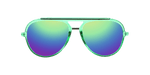 Baron - Polarized Modified Aviator Duck Green Translucent w/ Gunmetal (Rainbow Mirror).
