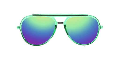 Baron - Polarized Modified Aviator Duck Green Translucent w/ Gunmetal (Rainbow Mirror).