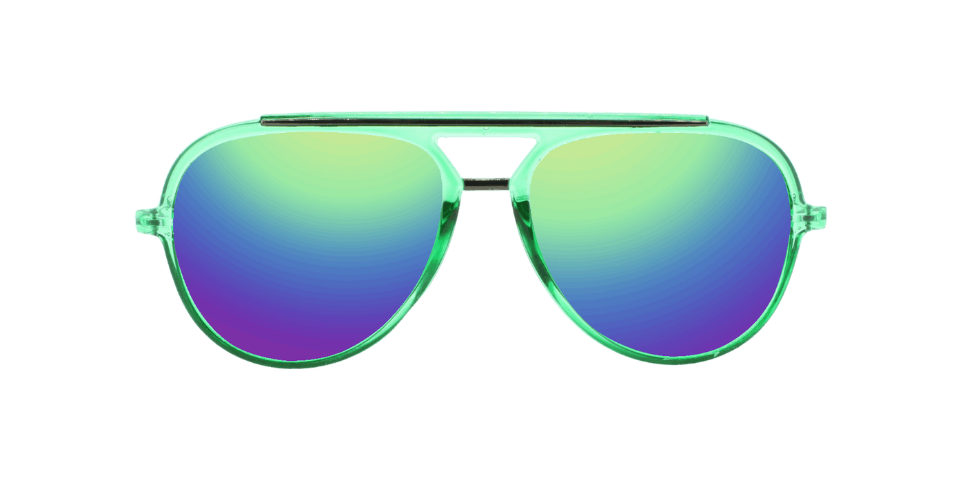 Baron - Modified Aviator Duck Green Translucent w/ Gunmetal (Rainbow Mirror).