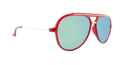 Baron - Modified Aviator Red Translucent w/ Gold (Gold Mirror).