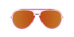Baron - Modified Aviator Watermelon Pink Translucent w/ Gold (Red Mirror).