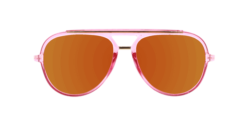 Baron - Modified Aviator Watermelon Pink Translucent w/ Gold (Red Mirror).