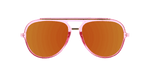 Baron - Polarized Modified Aviator Watermelon Pink Translucent w/ Gold (Red Mirror).
