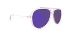 Baron - Modified Aviator Plum Purple Translucent w/ Silver (Blue Mirror).