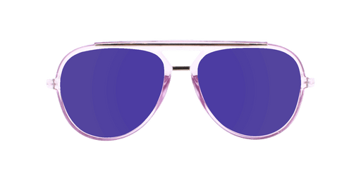 Baron - Polarized Modified Aviator Plum Purple Translucent w/ Silver (Blue Mirror).