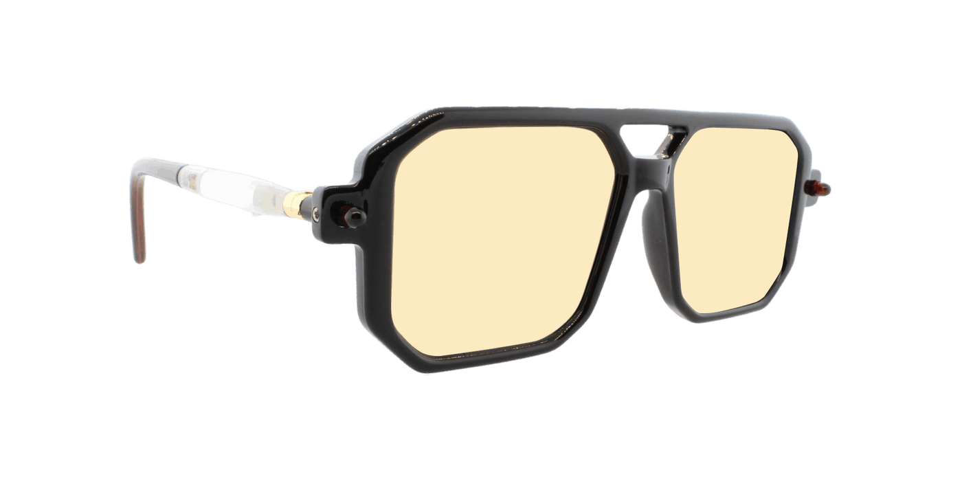 Voyager - Modified Aviator Black w/ Clear (Light Brown).
