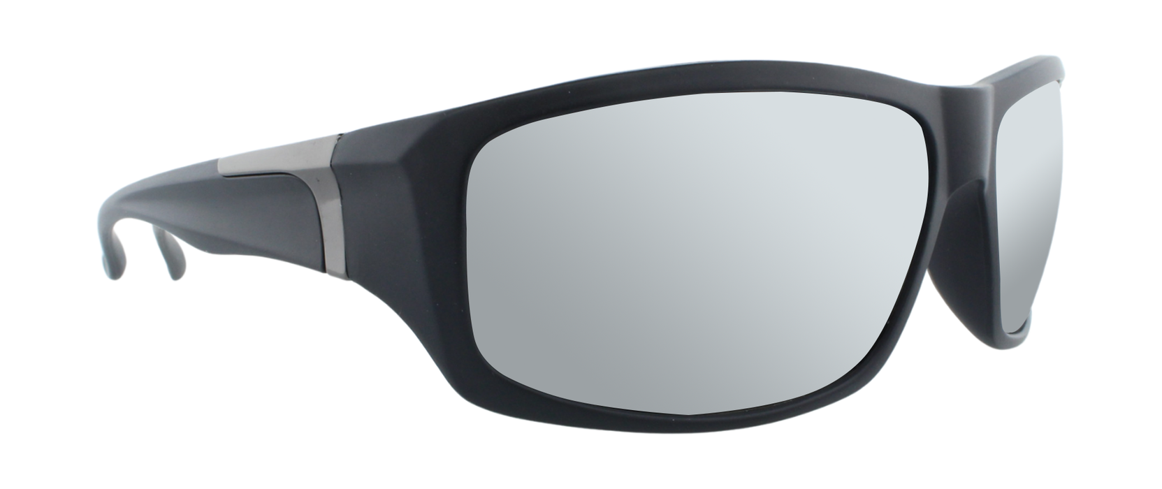 Connor - Classic Sports Wrap Black Matte (Silver Mirror)