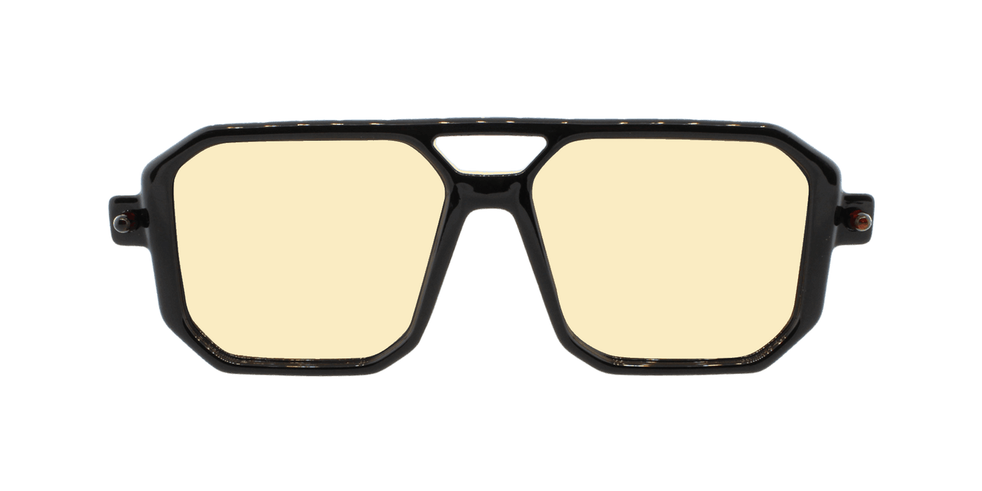 Voyager - Modified Aviator Black w/ Clear (Light Brown).