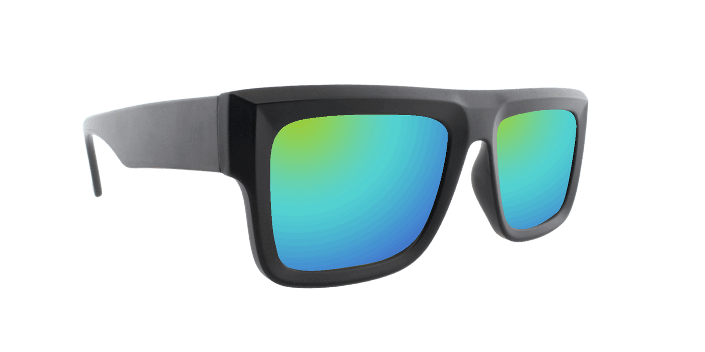 Echo - Polarized Modified Retro Black (Rainbow Mirror)