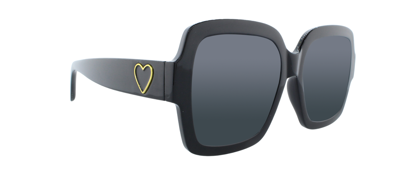 Cherish - Polarized Heart Accent Fashion Black (Smoked)