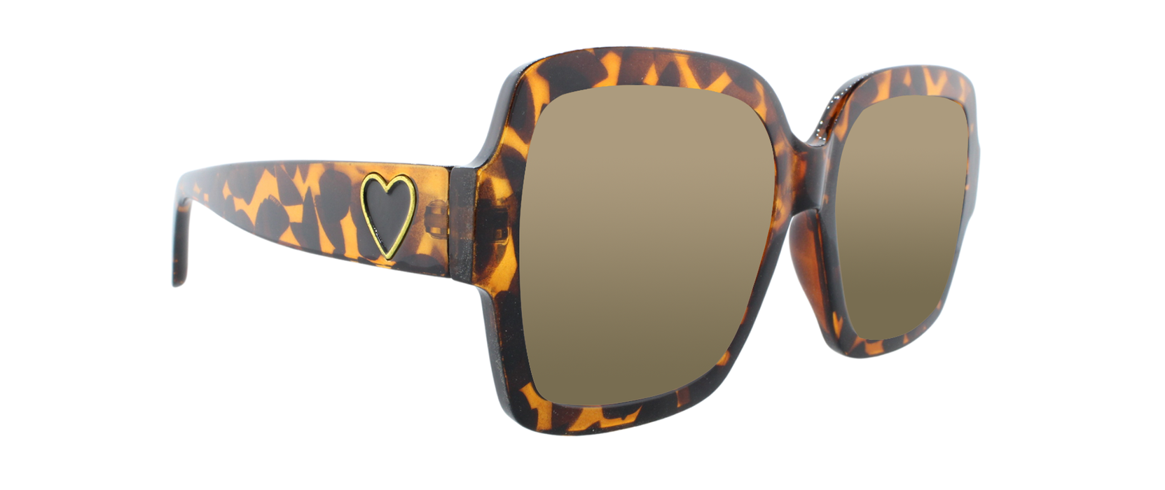 Cherish - Polarized Heart Accent Fashion Tortoise Shell (Amber)