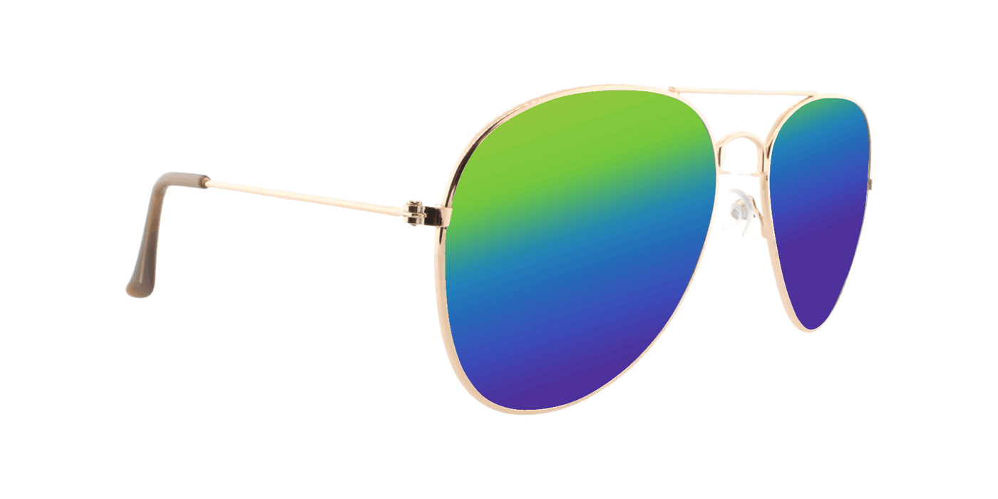 Sunset -  Polarized Classic Aviator Gold (Rainbow Mirror)