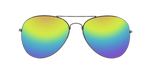 Sunset -  Polarized Classic Aviator Gunmetal (Rainbow Mirror)