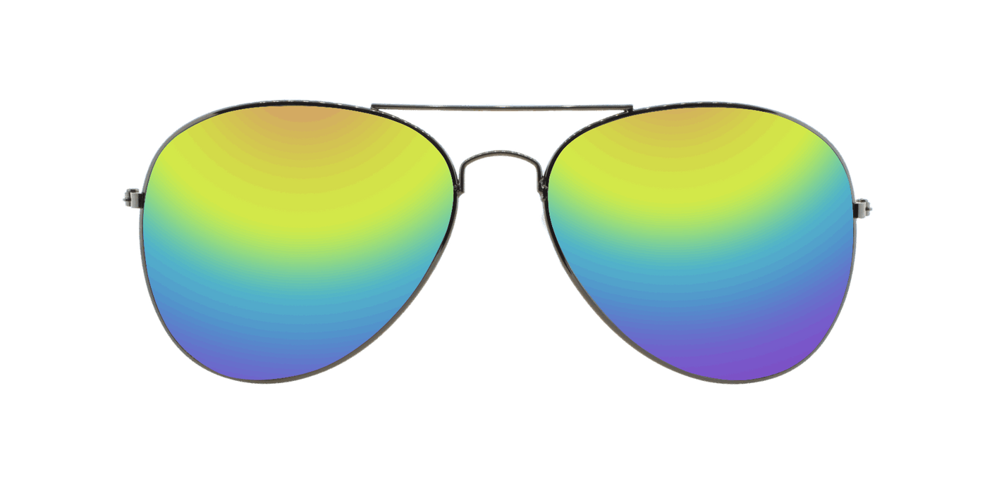 Sunset - Classic Aviator Gunmetal (Rainbow Mirror)