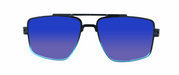 Maverick - Polarized Modified Aviator Black and Blue Translucent (Blue Mirror)