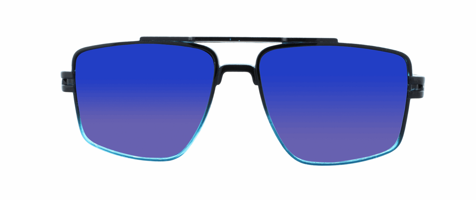 Maverick - Modified Aviator Black and Blue Translucent (Blue Mirror)