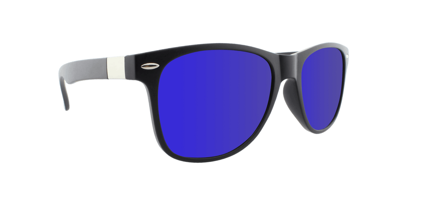 Vibe - Polarized Classic Retro Black Matte (Blue Mirror)