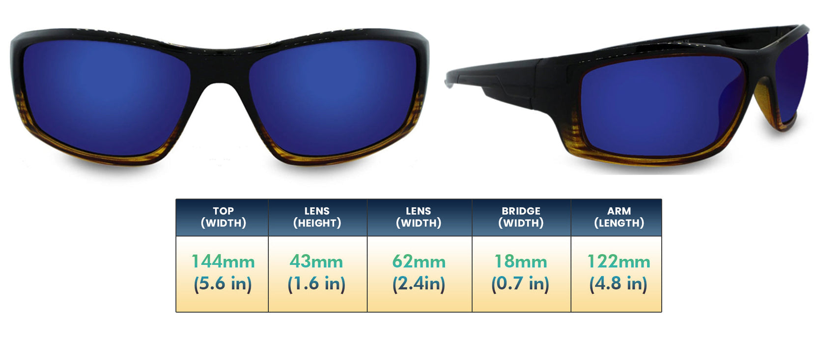 Defiance - Polarized Low-Profile Wrap Blue (Blue Mirror)