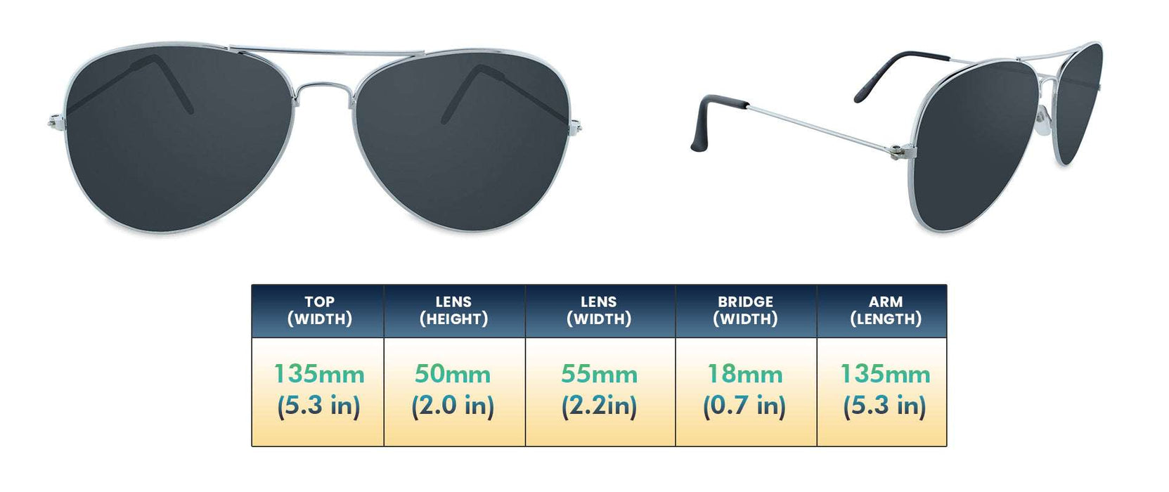 Flyover - Flat Lens Aviator Silver (Gold Mirror)
