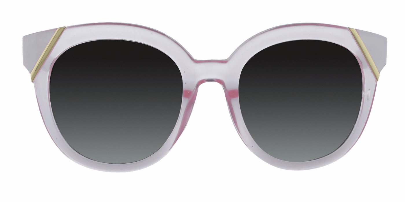 Emiliye - Polarized Slightly Oversized White/Light Pink Translucent (Smoked)