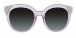 Emiliye - Polarized Slightly Oversized White/Light Pink Translucent (Smoked)