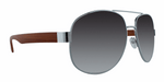 Jet Set - Polarized Wood Look Aviator (Smoked)
