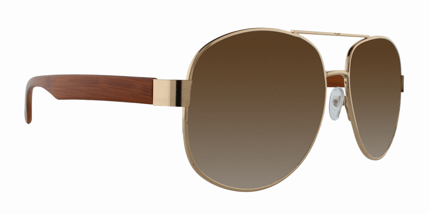 Jet Set - Polarized Wood Look Aviator (Amber)