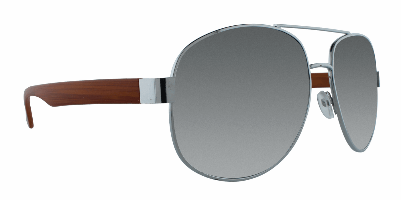 Jet Set - Polarized Wood Look Aviator (Silver Mirror)