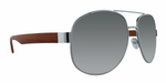 Jet Set - Polarized Wood Look Aviator (Silver Mirror)