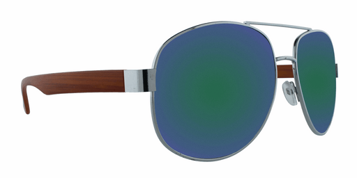 Jet Set - Polarized Wood Look Aviator (Blue Mirror)