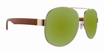 Jet Set - Polarized Wood Look Aviator (Gold Mirror)