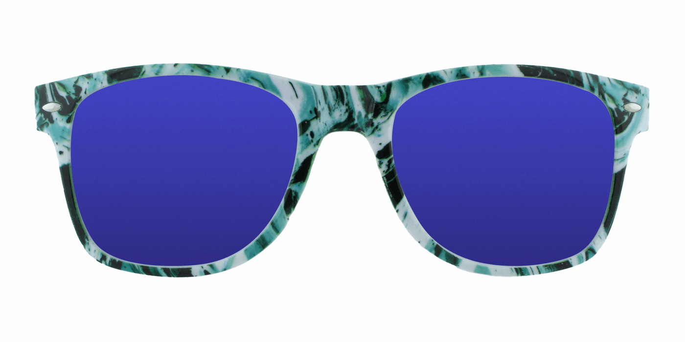 Ripple - Polarized Retro Print Green Marble (Blue Mirror)