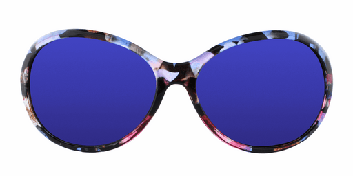 Haylea - Polished Fashion with Metal Accents Purple Floral (Blue Mirror)