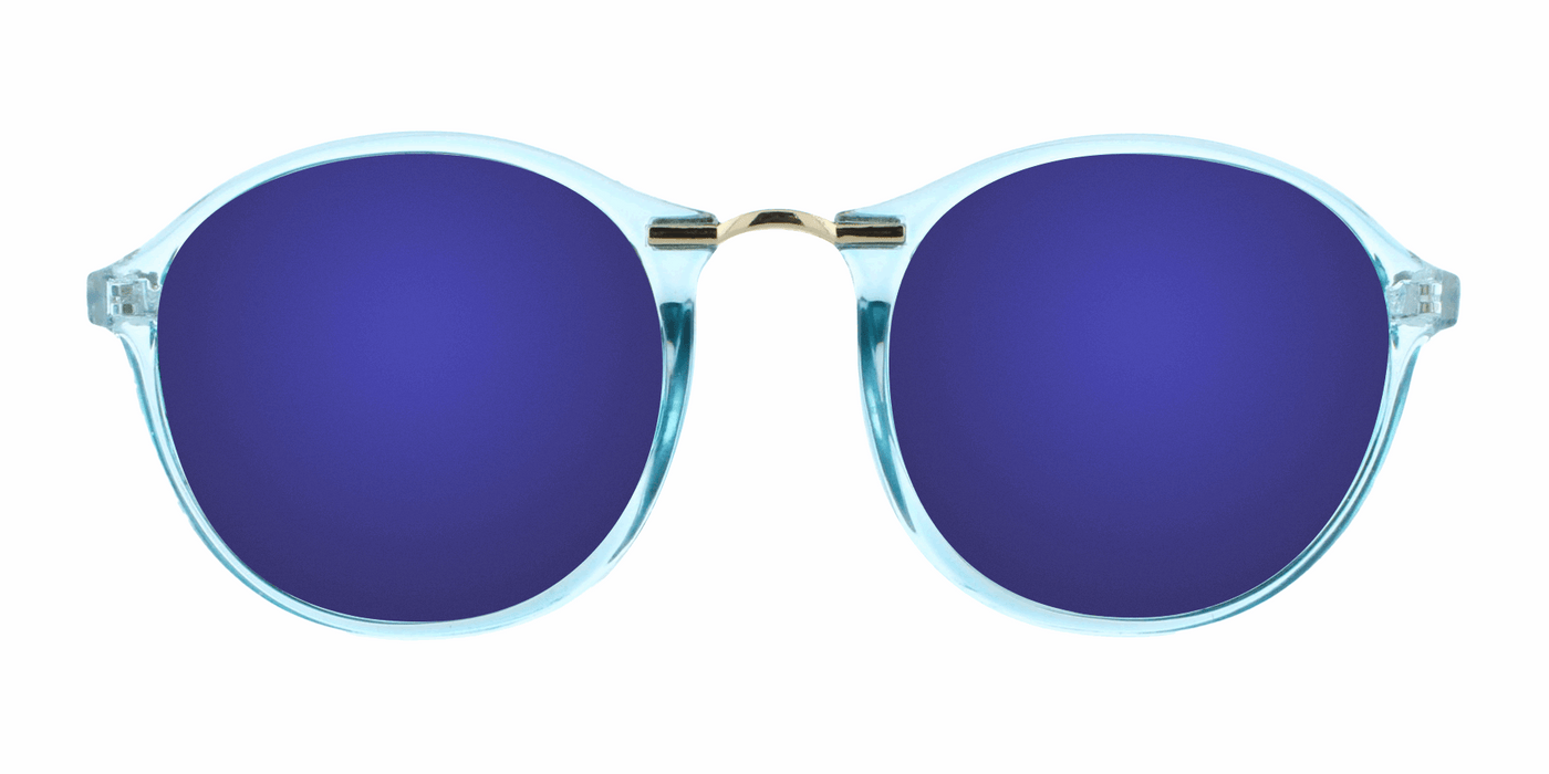 Jackie - Polarized Lightweight Fashion with Blue Translucent Frame (Ice Blue Mirror)