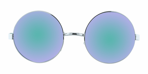 Dusk - Round Fashion Aviator Mint & Silver (Aquamarine Mirror)