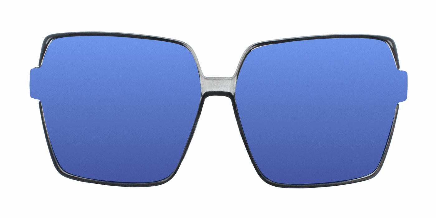 Stella - Oversized Fashion Charcoal (Ice Blue Mirror)