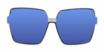 Stella - Oversized Fashion Charcoal (Ice Blue Mirror)