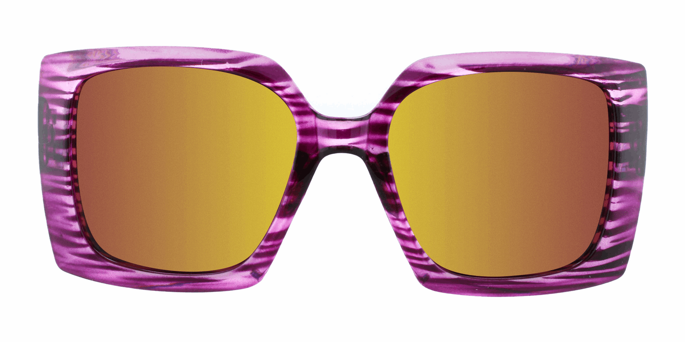 Odessa - Polarized Oversized Fashion Purple Striped (Purple Mirror)