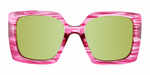 Odessa - Polarized Oversized Fashion Pink Striped (Smoked)