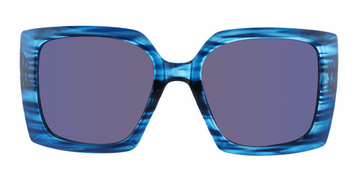Odessa - Oversized Fashion Blue Striped (Ice Blue Mirror)